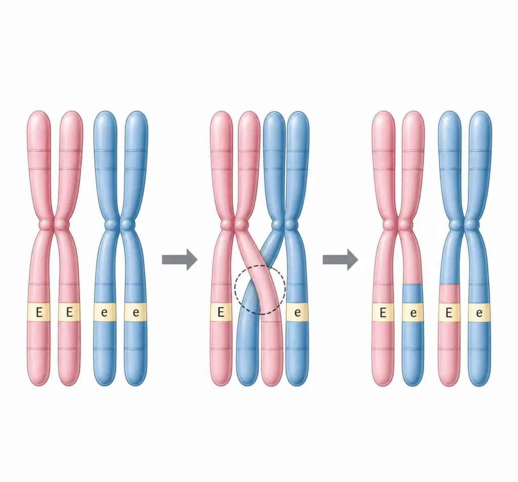 Deux chromosomes qui se recombinent