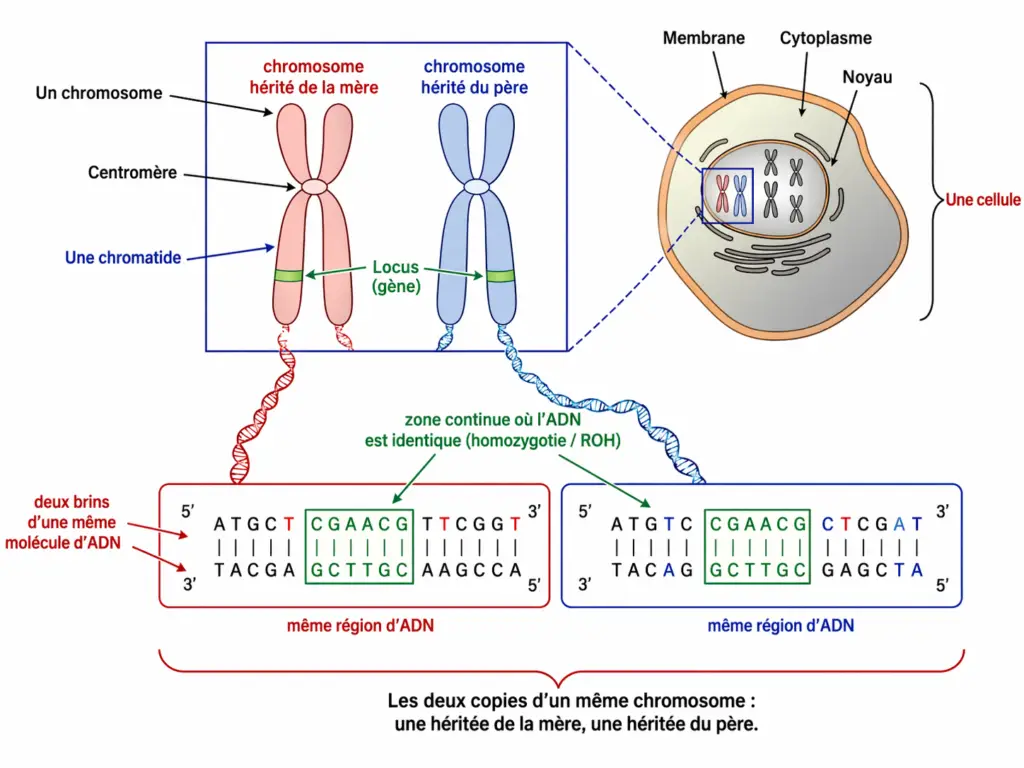 Locus homozygote sur un chromosome