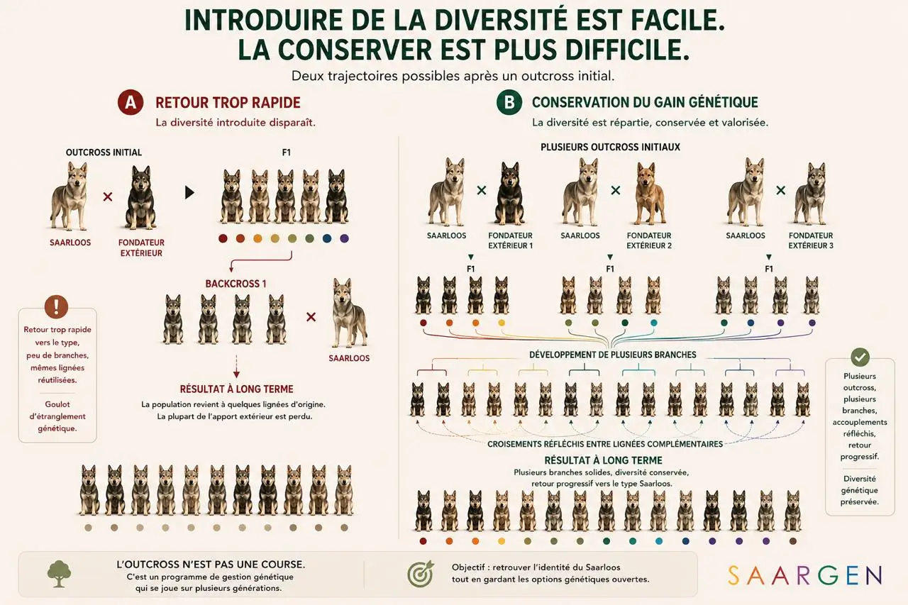 Introduire de la diversité génétique est facile. La conserver est plus difficile.